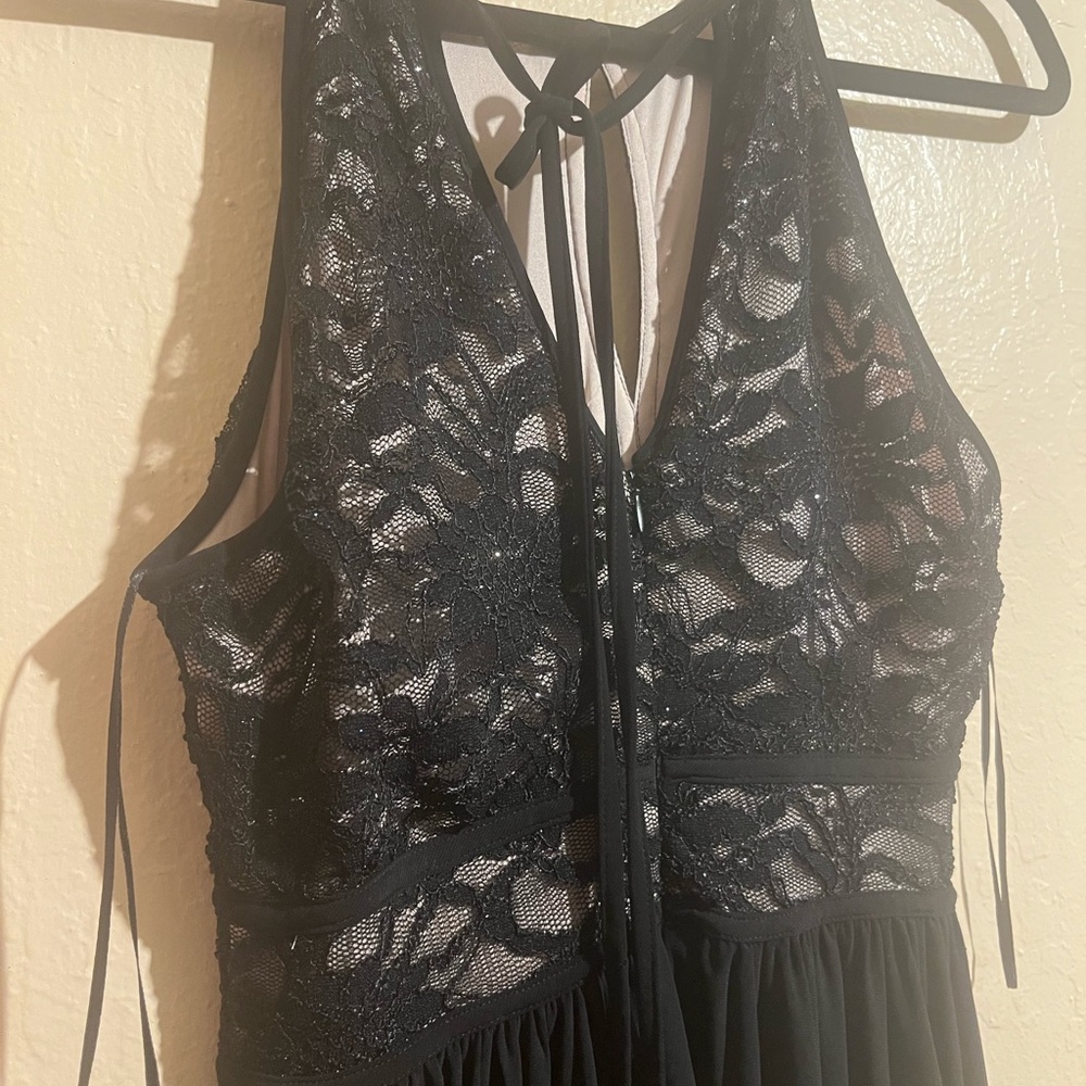 Night Way Collections Black Lace halter Dress - Picture 3 of 5